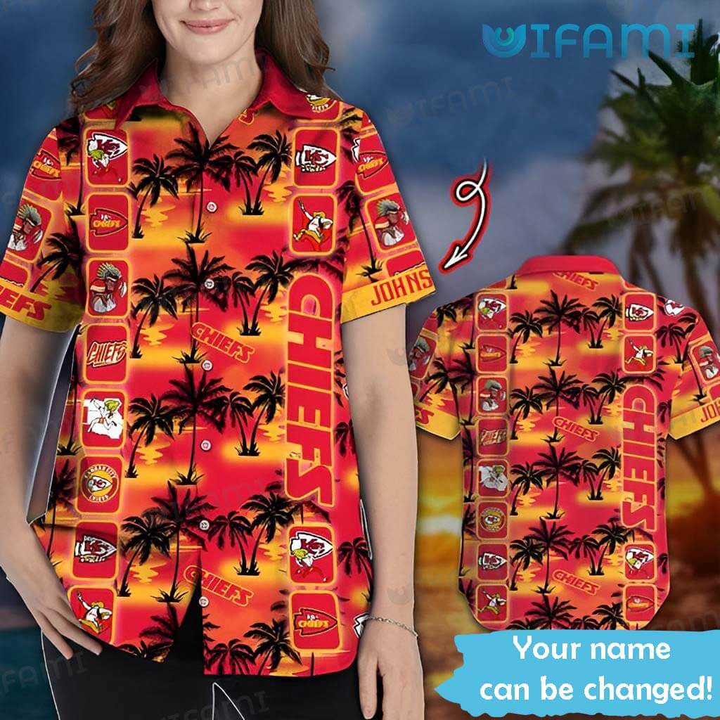 Custom Kc Chiefs Hawaiian Shirt Logo History Kansas City Chiefs Gift