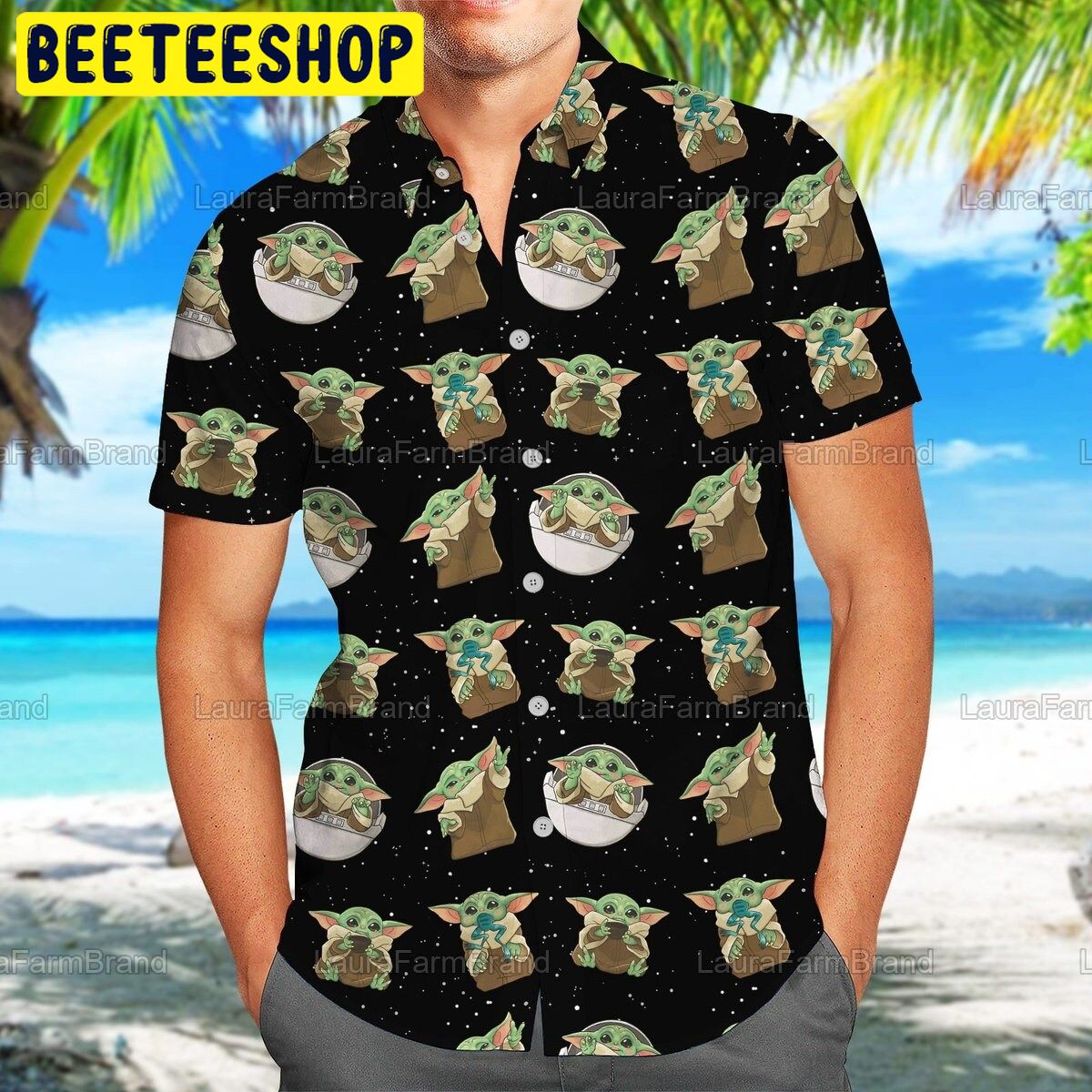 Cute Baby Yoda Summer Trending Hawaiian Shirt-1