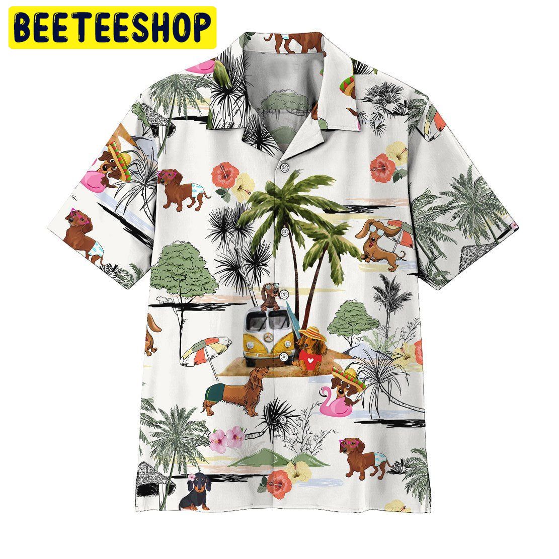 Dachshund Tropical Trending Hawaiian Shirt-1