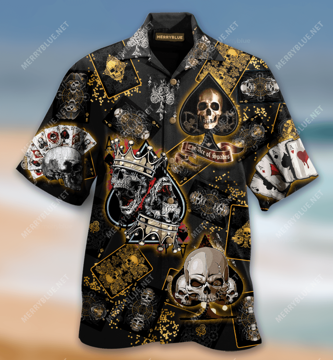 Dangerous Skull Poker Unisex Hawaiian Shirt
