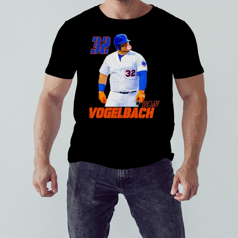 Official daniel Vogelbach 32 New York mets blowing gum shirt
