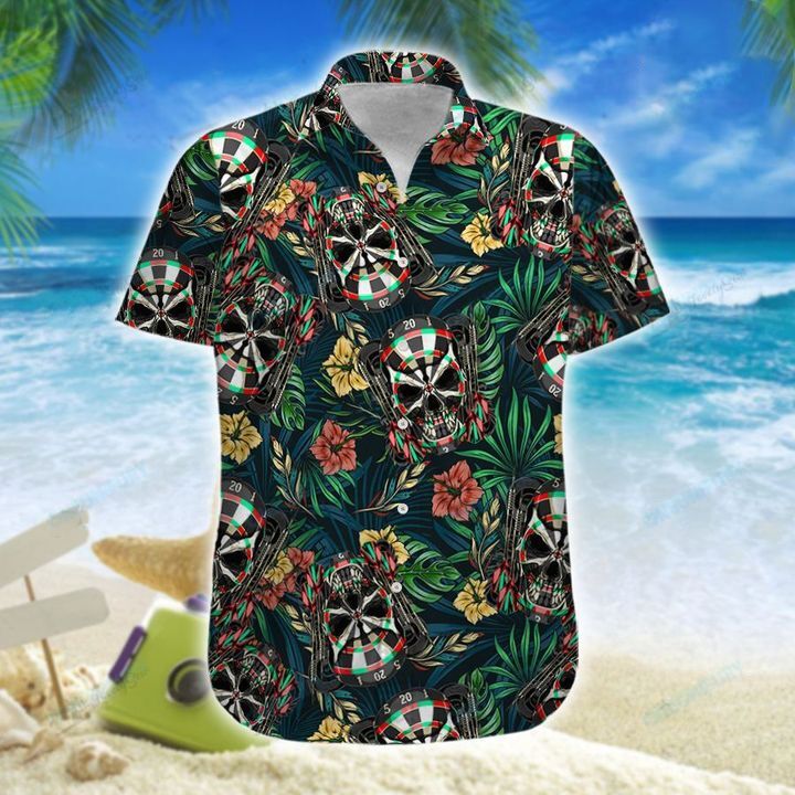 Darts Skull Hawaiian Shirt