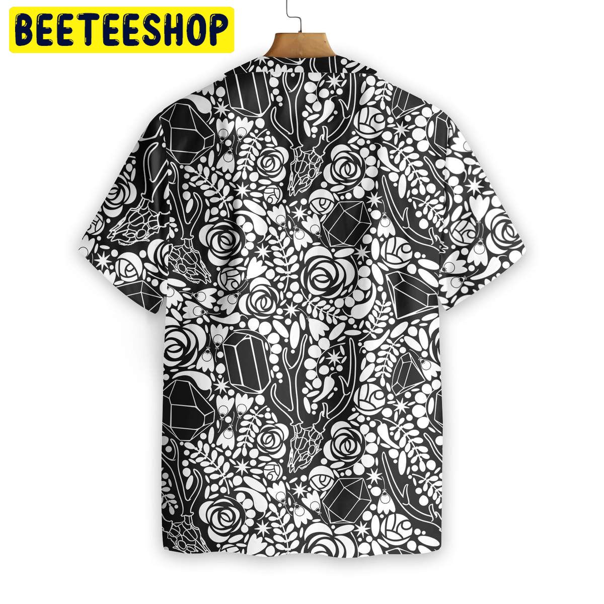 Deer Skull Crystal Seamless Pattern Trending Hawaiian Shirt-1