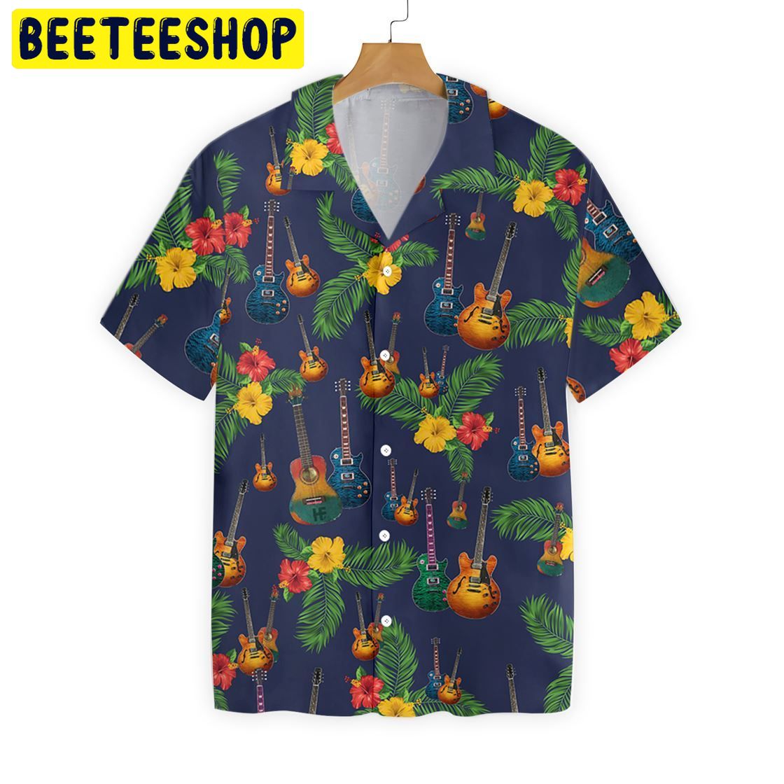 Design Guitar 3d All Over Printed Trending Hawaiian Shirt-1