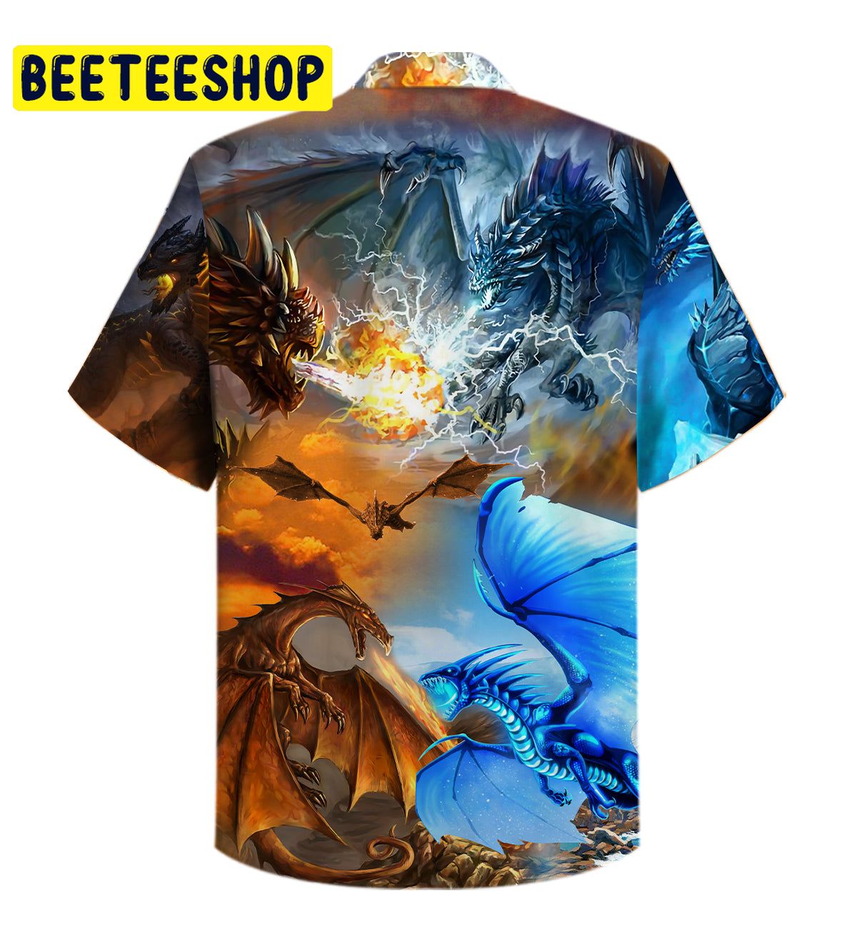 Digital Art Dragon Love Life Trending Hawaiian Shirt-1