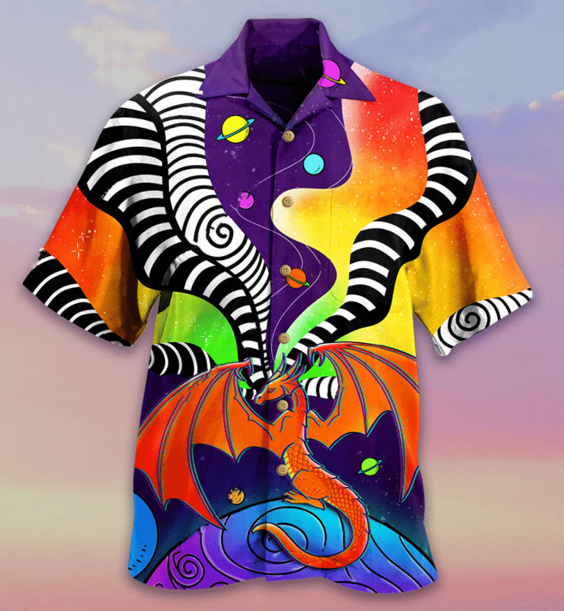 Dragon Color Galaxy Hawaiian Shirt