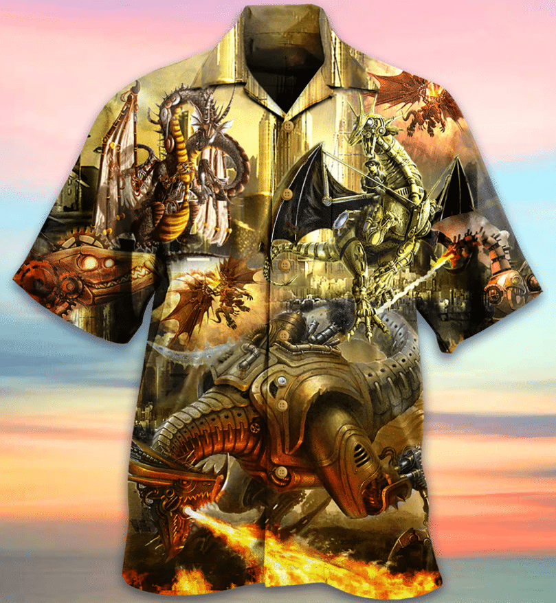 Dragon Metal 3d All Over Printed Hawaiian Shirt