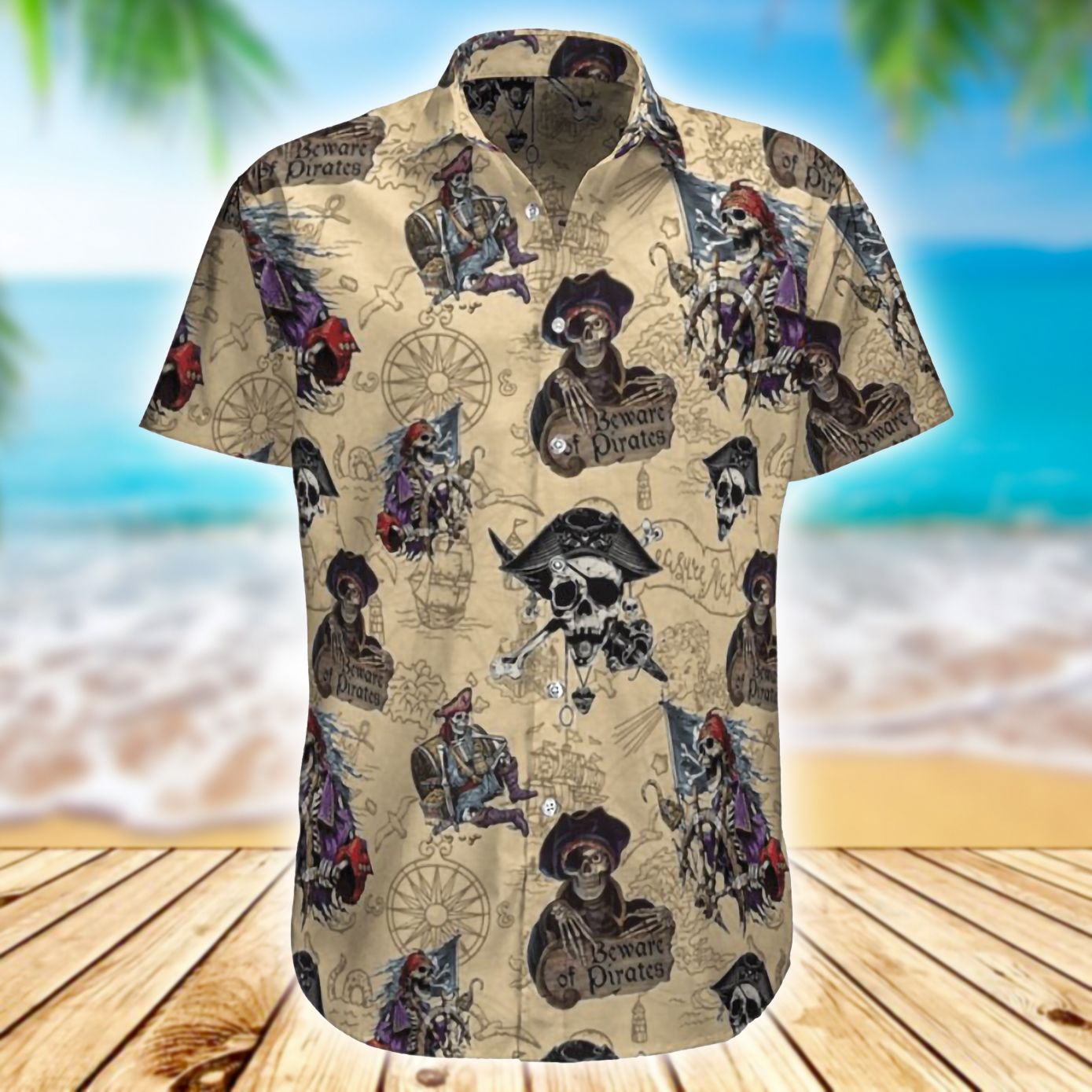 Eddora™ Pirate Skull Hawaiian Shirt