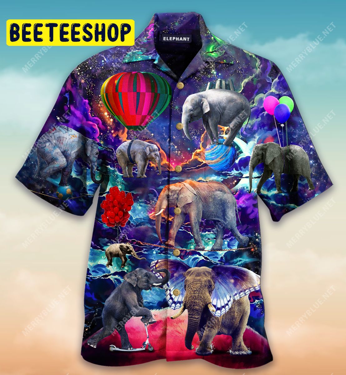 Elephant In The Sky Trending Hawaiian Shirt-1
