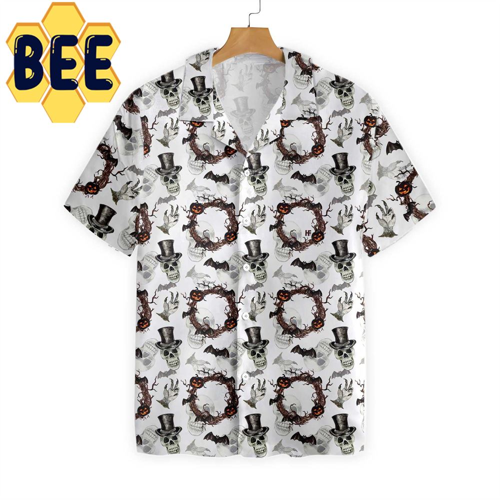 Festive Halloween Gentleman Skull Hawaiian Shirt-1