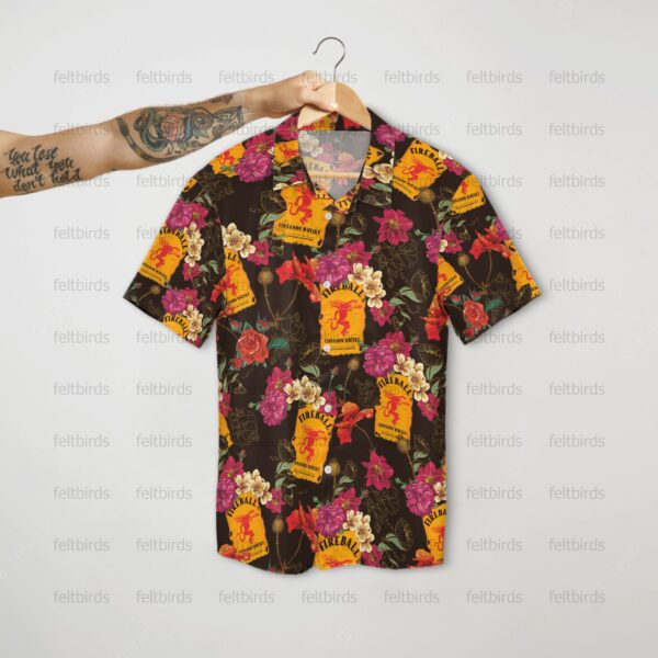 Fireball Canadian Whiskey Hawaiian Shirt