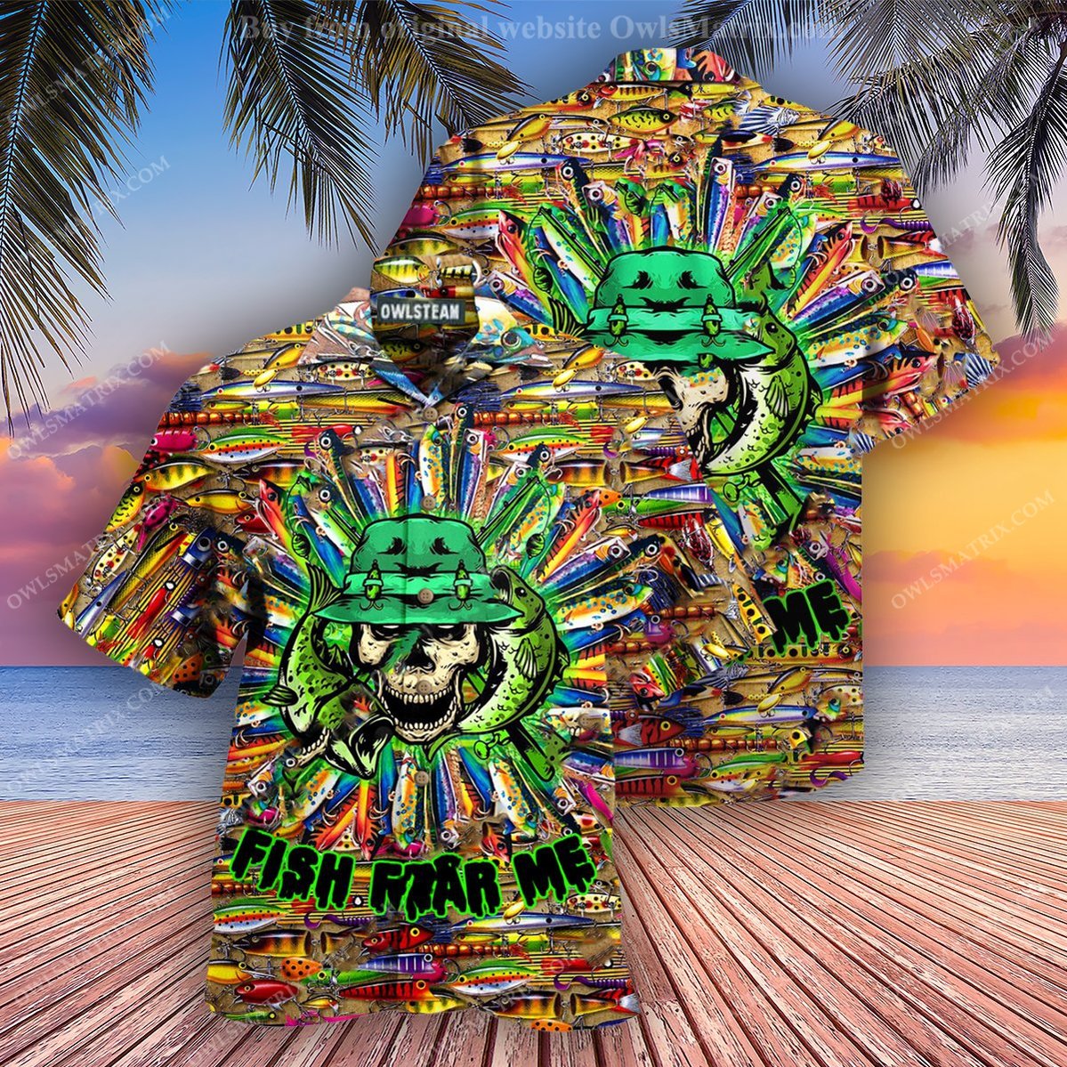 Fishing Just A Man Loves Fishing Skull Edition – Hawaiian Shirt