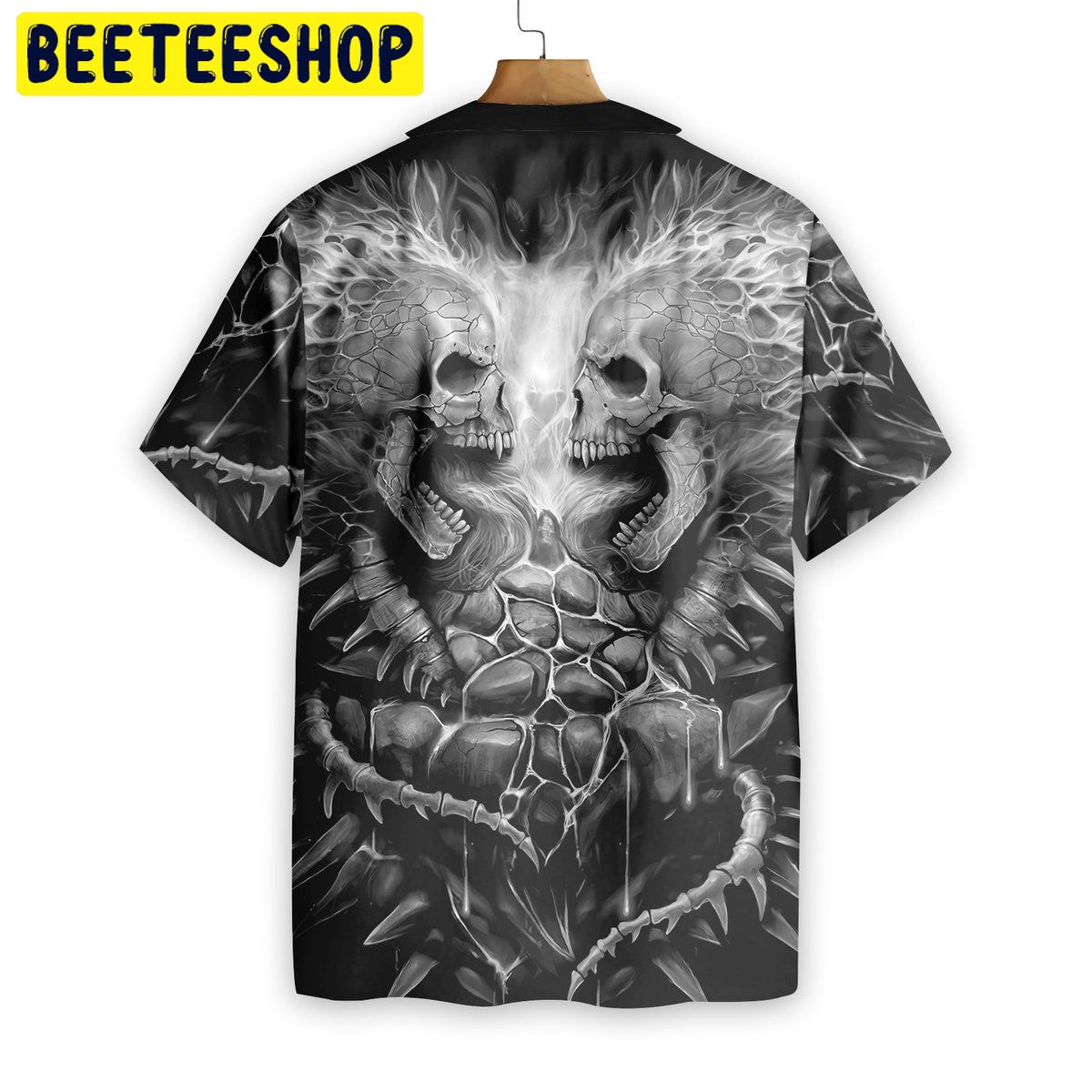 Flaming Skull Lava Trending Hawaiian Shirt-1