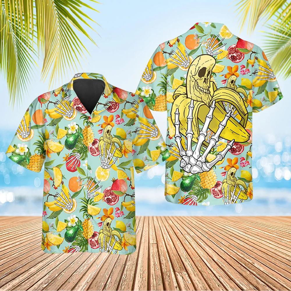 Fruitful And Banana Skull Hawaiian Shirt