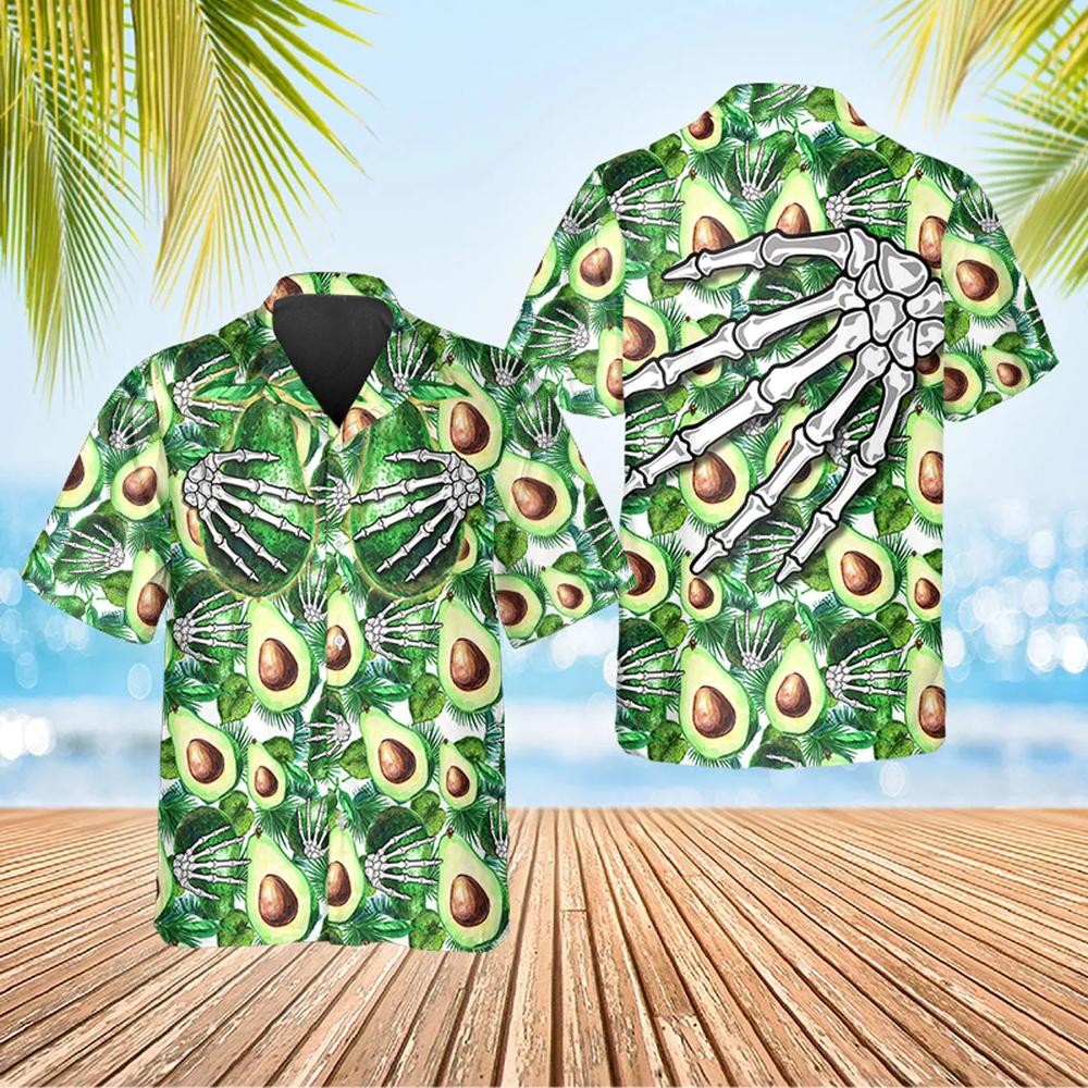 Funny Avocado Skull Hawaiian Shirt