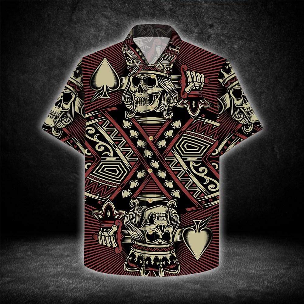 Gamble Ace King Skull Poker Gothic Hawaiian Shirts