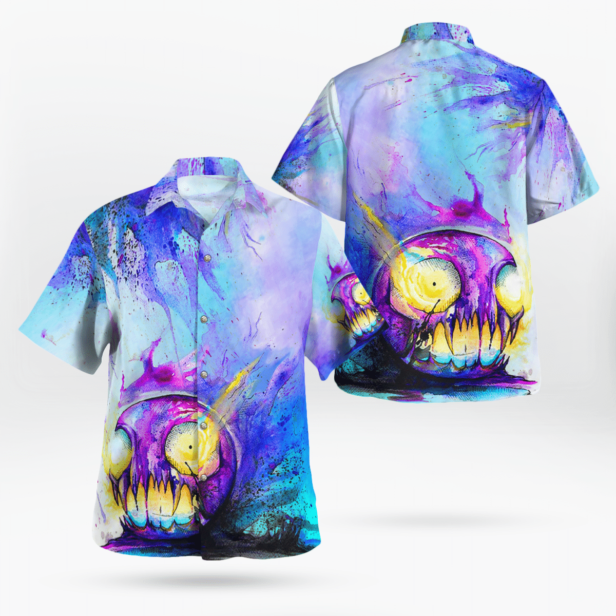 Gastly Halloween 3d Pokemon Hawaiian Shirt