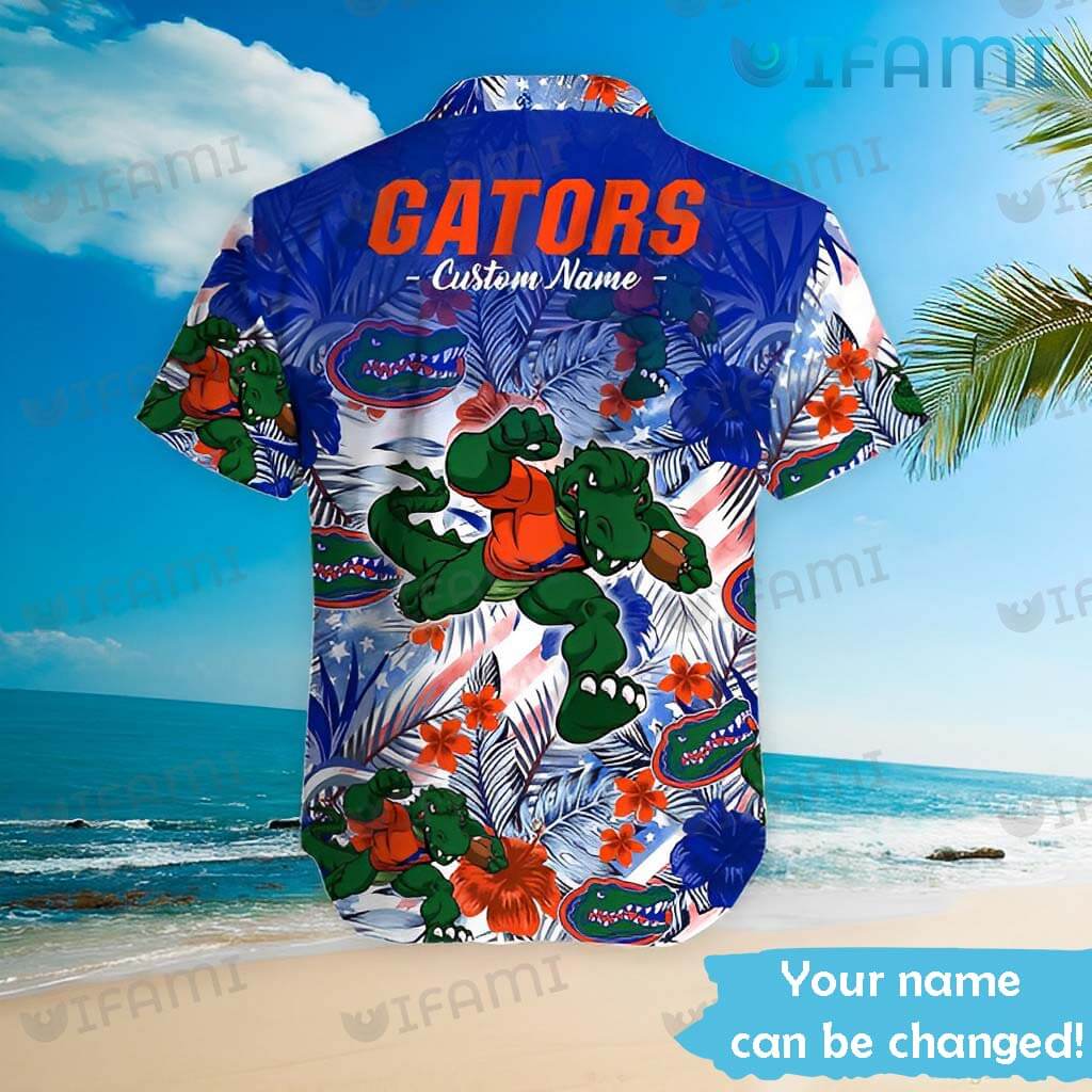Gators Hawaiian Shirt Mascot Colorful Tropical Flower Custom Florida Gators Gift