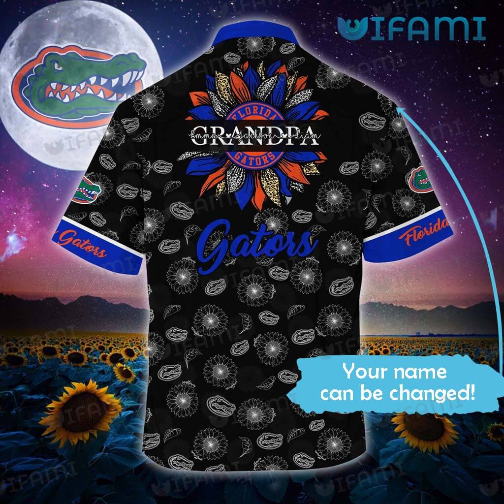 Gators Hawaiian Shirt Sunflower Usa Flag Custom Florida Gators Gift