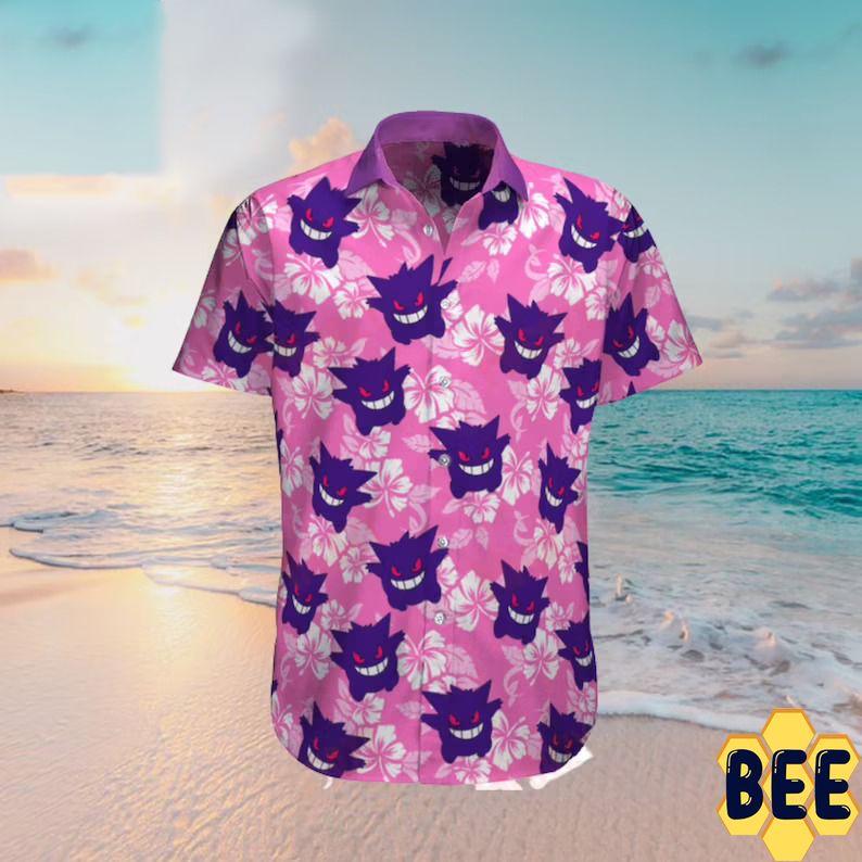 Gengar Pokemon Tropical Beach Trending Hawaiian Shirt-1