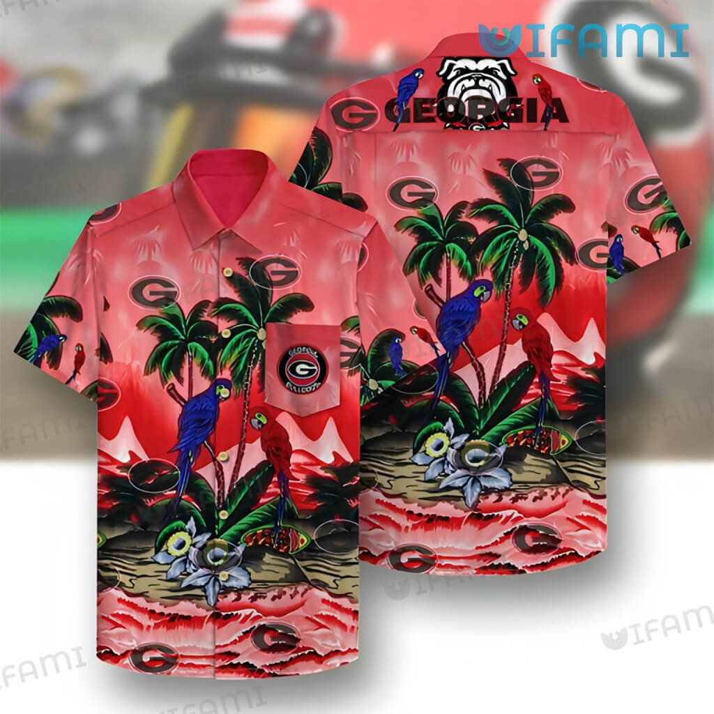 Georgia Bulldogs Hawaiian Shirt Parrots Georgia Bulldogs Gift