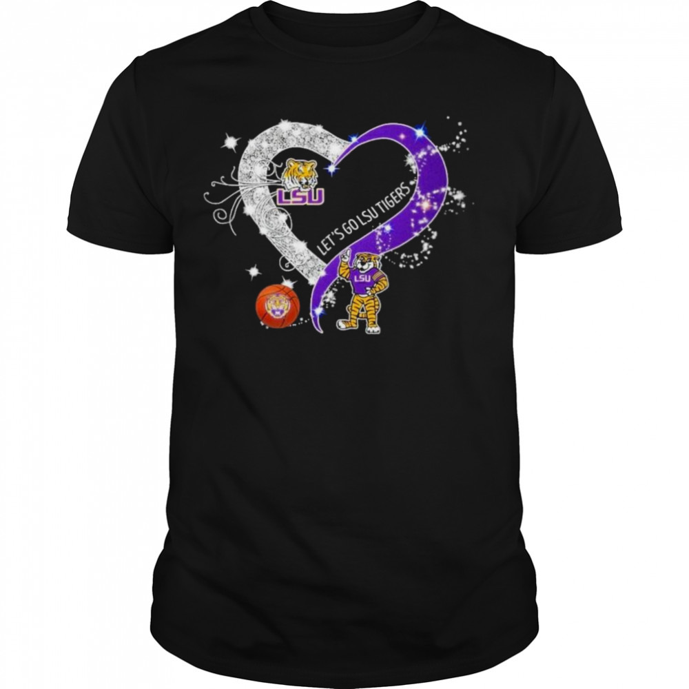 lsu let’s go lsu tigers heart diamond shirt