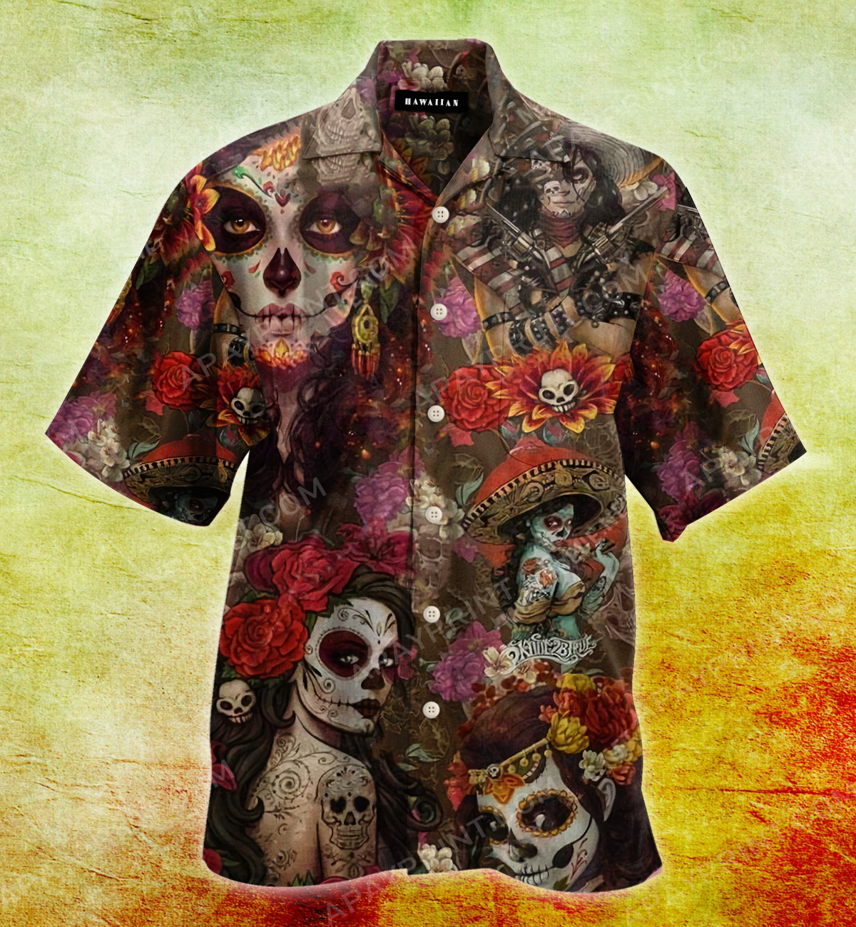 Girly Skull Tattoos – Day Of The Dead Hawaiian Shirt