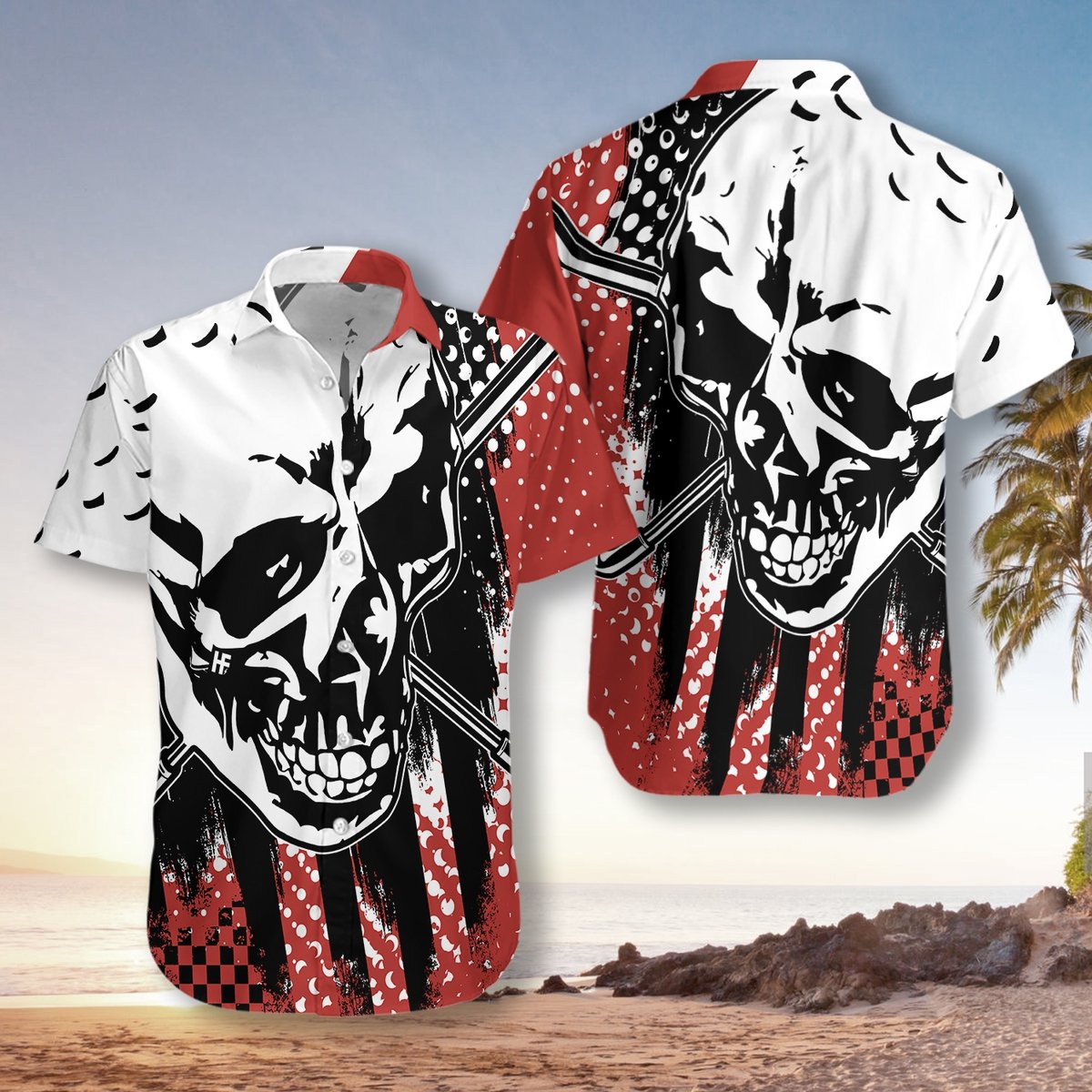 Golf Blade Skull Unisex Hawaiian Shirt Pre13066-1