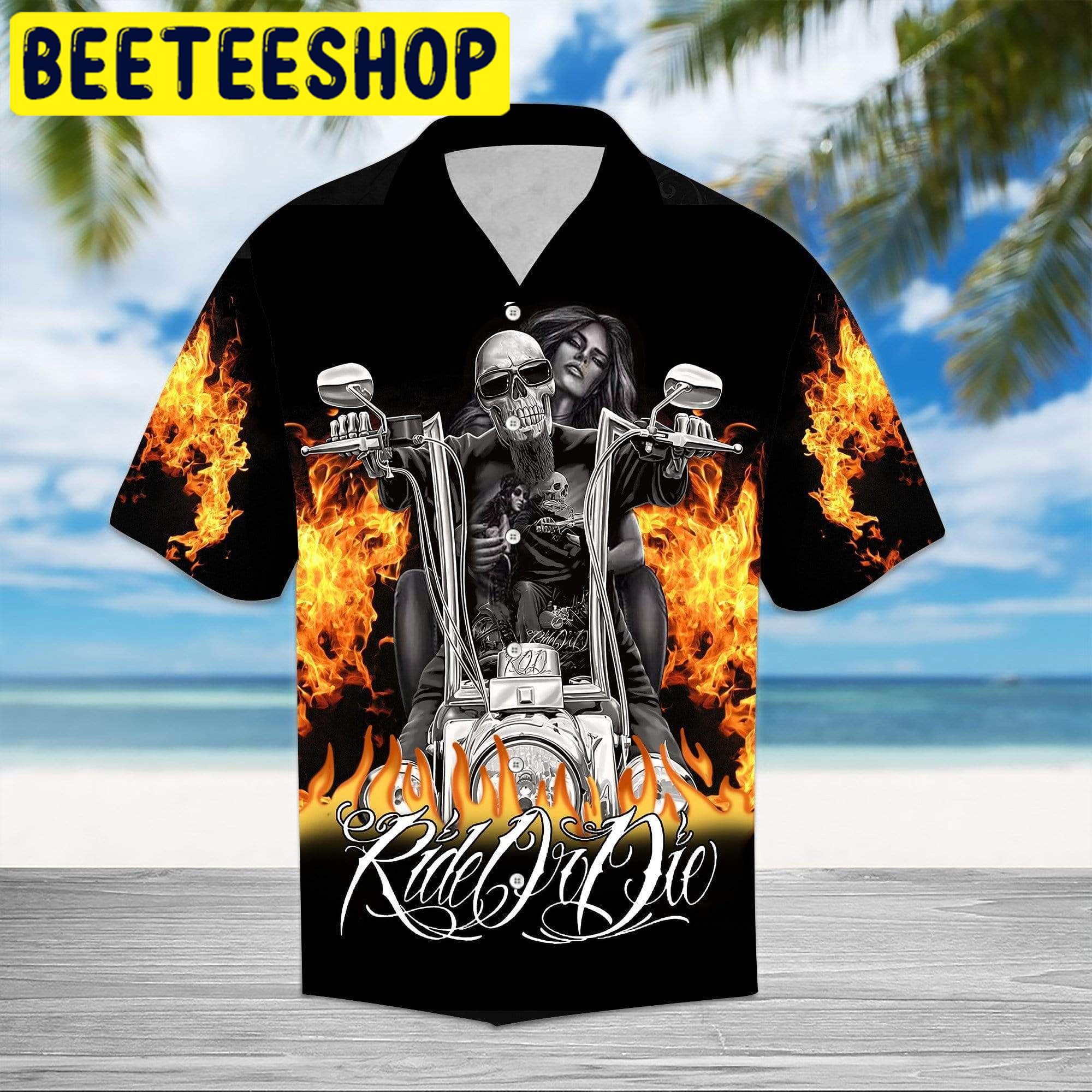 Gothic Skull Hawaiian Shirt-1