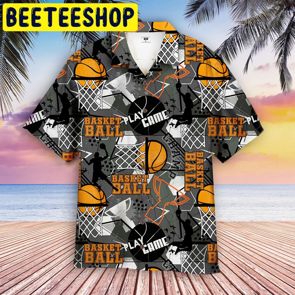 Gray Baseketball Champion Hawaiian Shirt-1