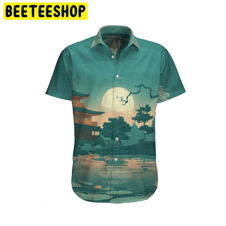 Green Art Japanese Aesthetic Ukiyoe Trending Hawaiian Shirt-1