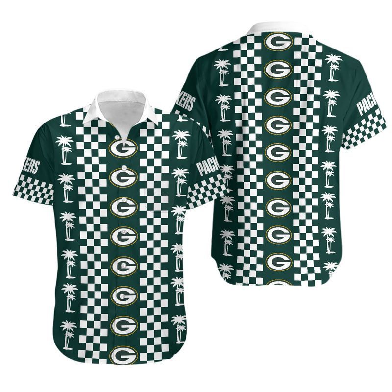 Green Bay Packers Coconut Trees Hawaiian Shirt For Fans-1