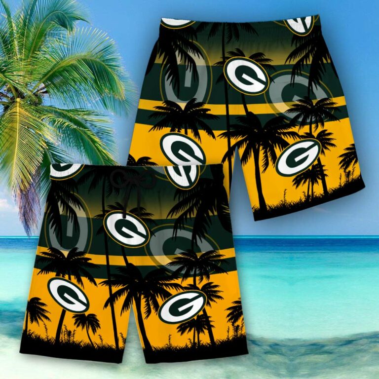 Green Bay Packers Nfl Hawaiian Shirt Short 3d For Fans 01-1