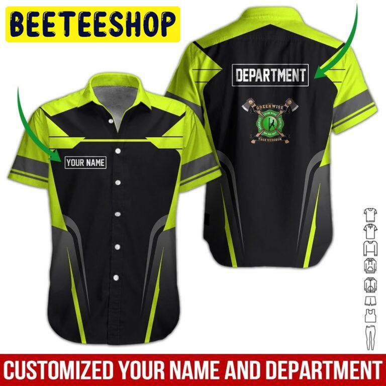Green- Green Wise Custom Name Hawaiian Shirt-1