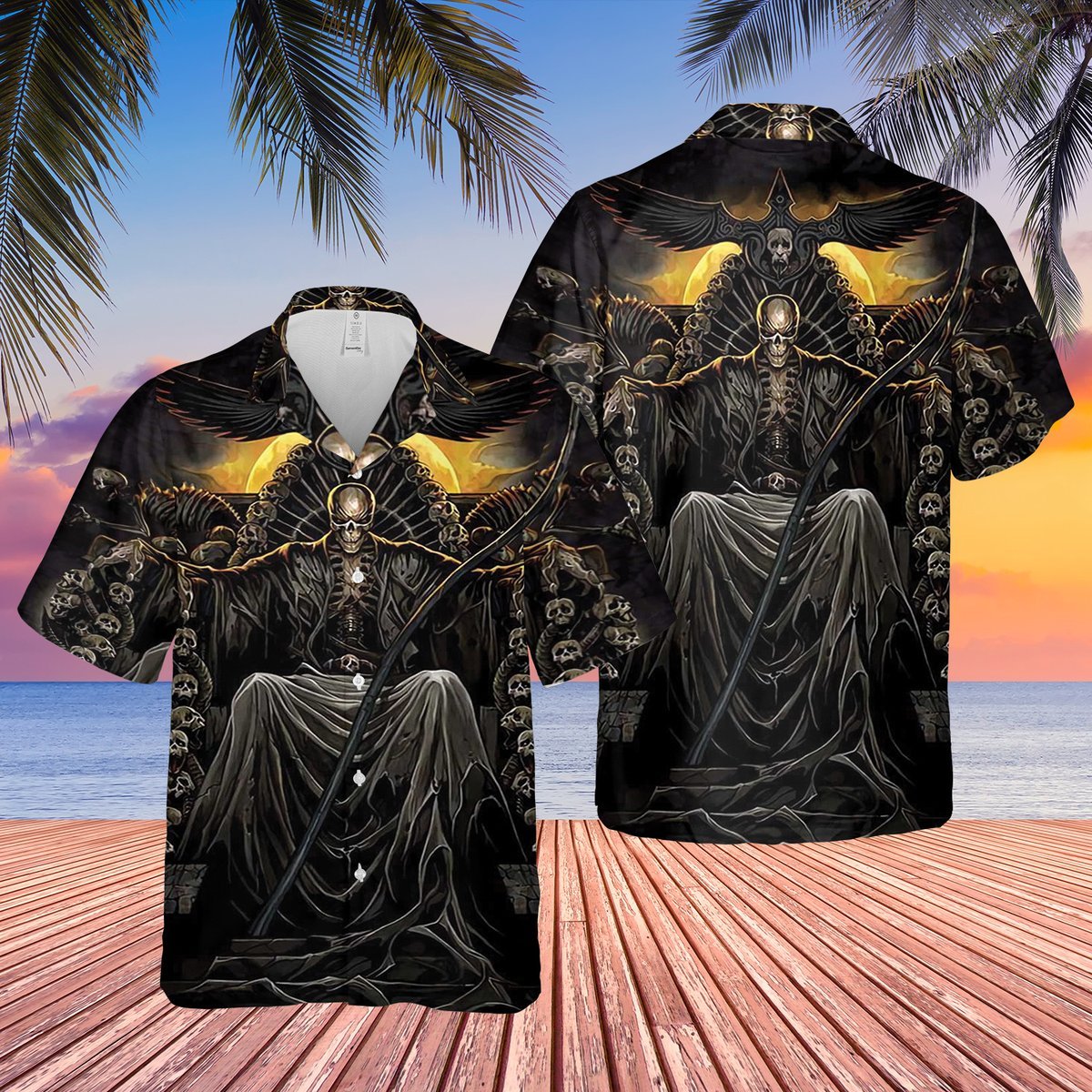 Grim Reaper Dark Skull Hawaii Shirts Hawaiian Shirt For Men Hawaiian Shirt