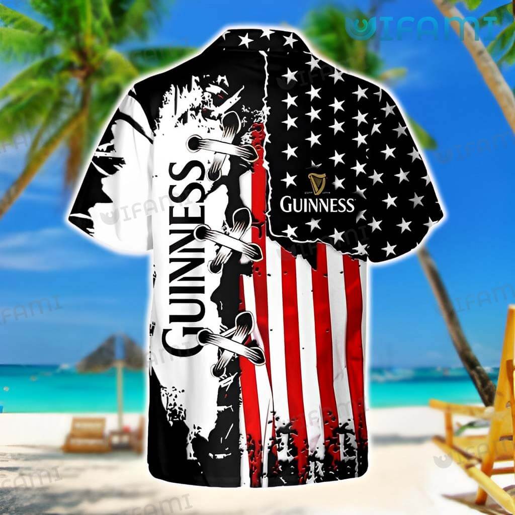 Guinness Hawaiian Shirt Usa Flag Beer Guinness Gift