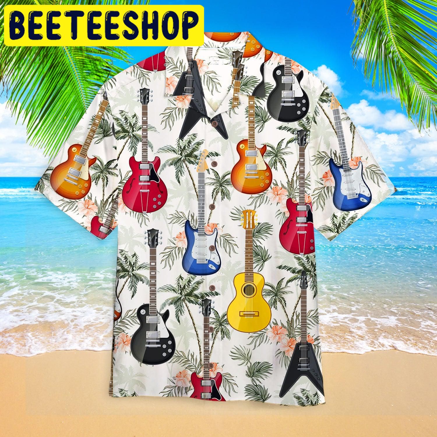 Guitar Tropical Vintage Hawaiian Shirt-1