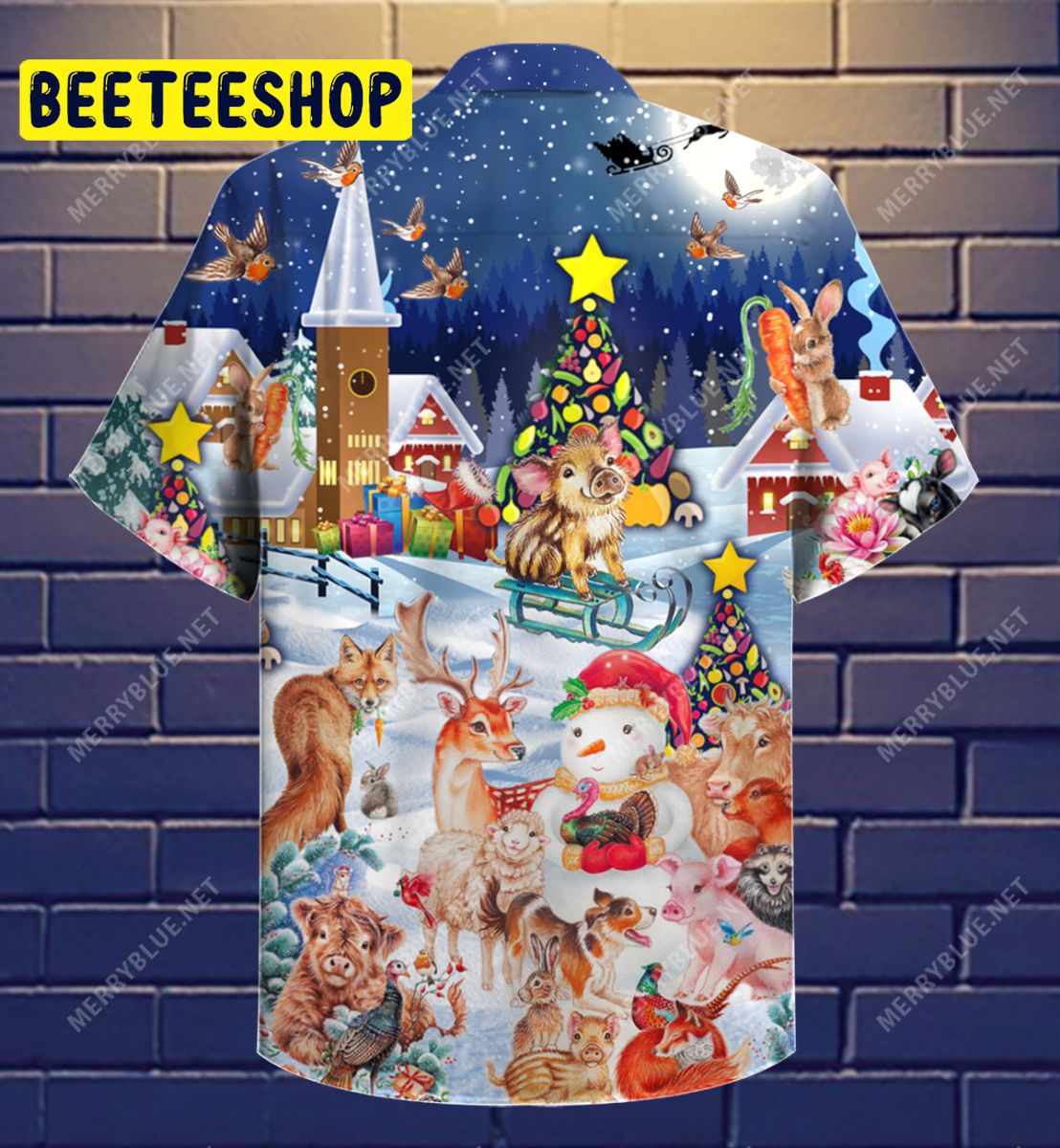 Happy Vegan Christmas Unisex Trending Hawaiian Shirt-1