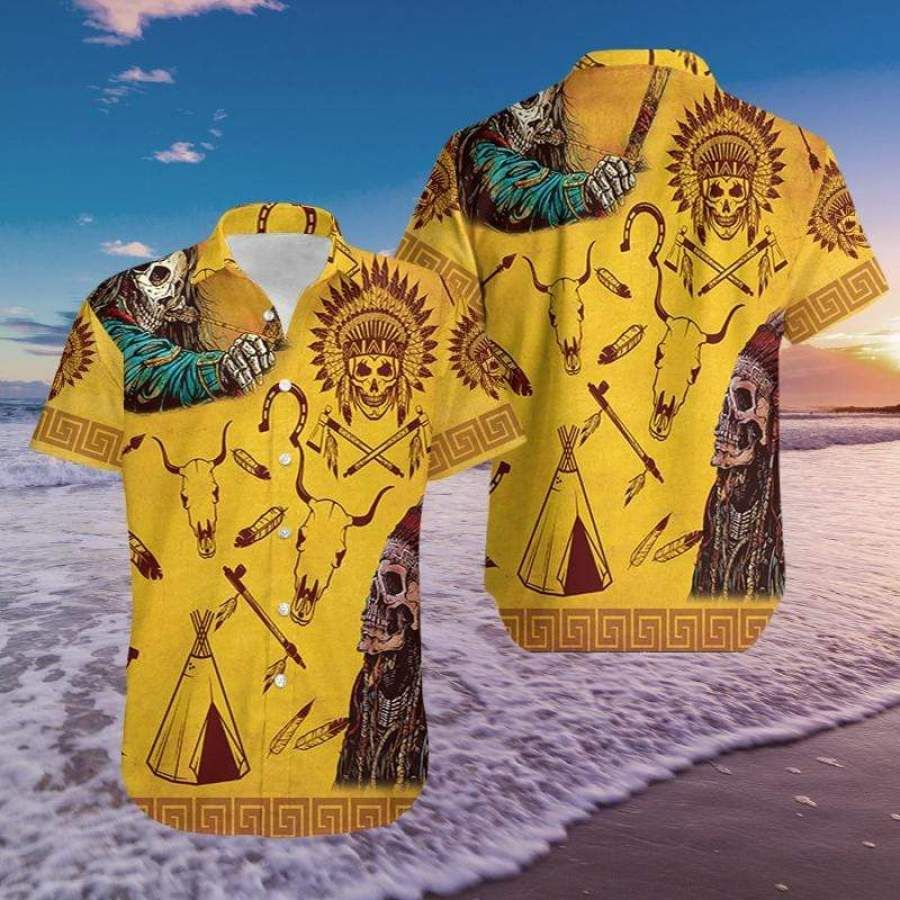 Hawaiian Aloha Shirts Cowboy Skull 2310l-1