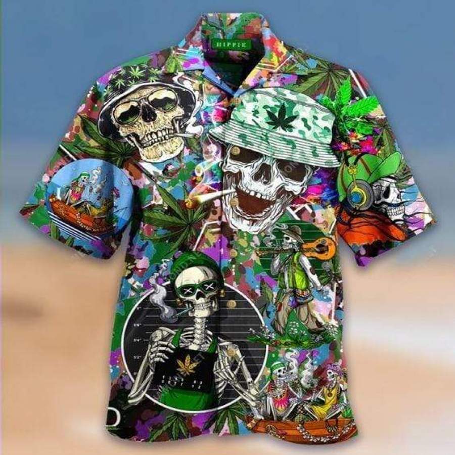 Hawaiian Aloha Shirts Enjoy The Little Things Hippie Skull