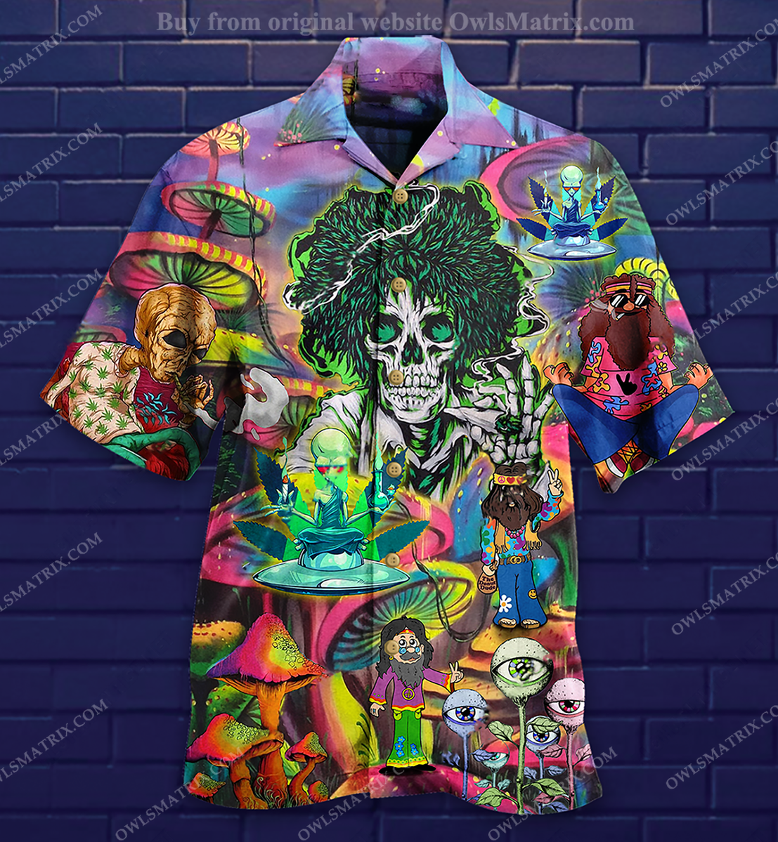 Hippie Skull Peace Life Color Limited – Hawaiian Shirt