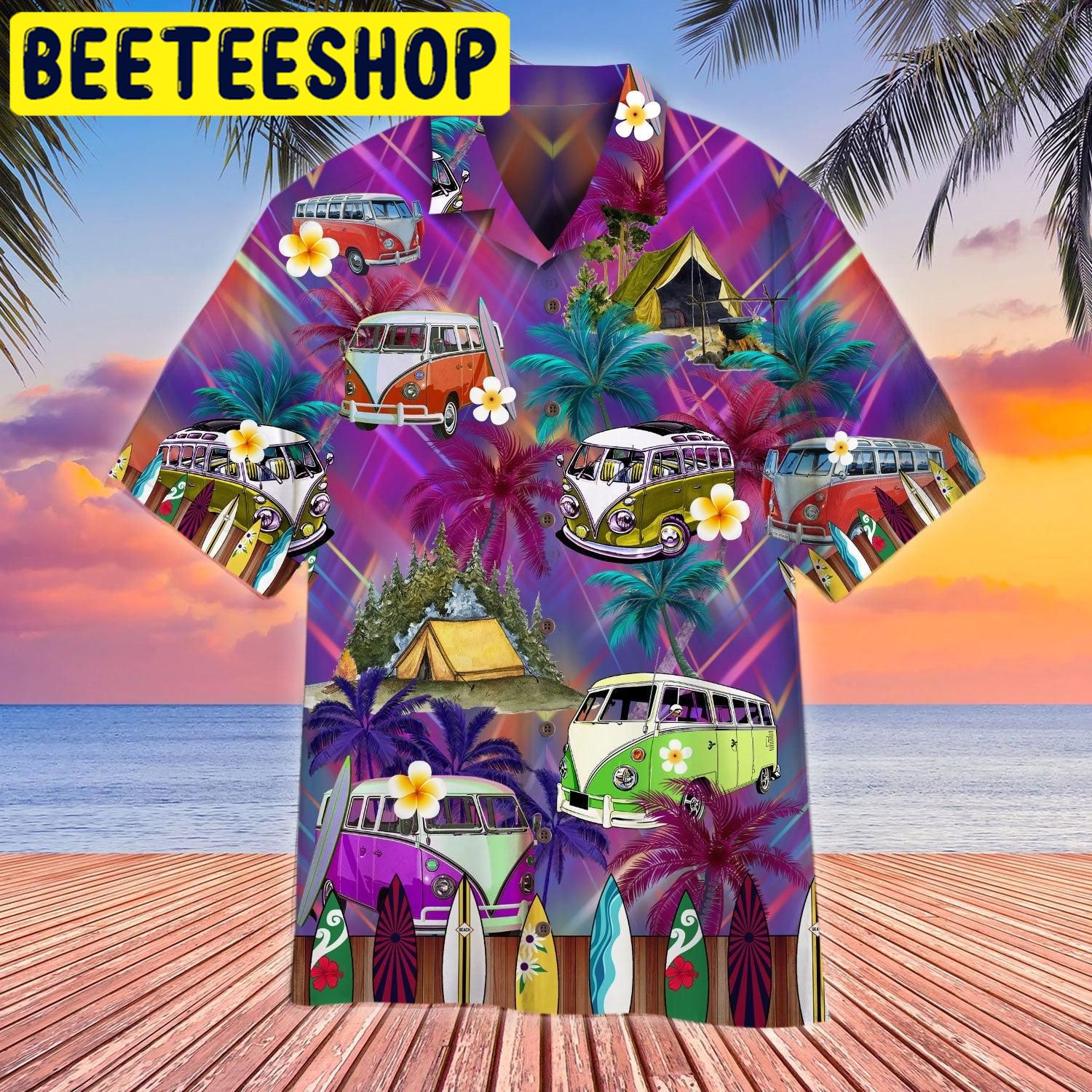 Hippie Van Bus Hawaiian Shirt-1