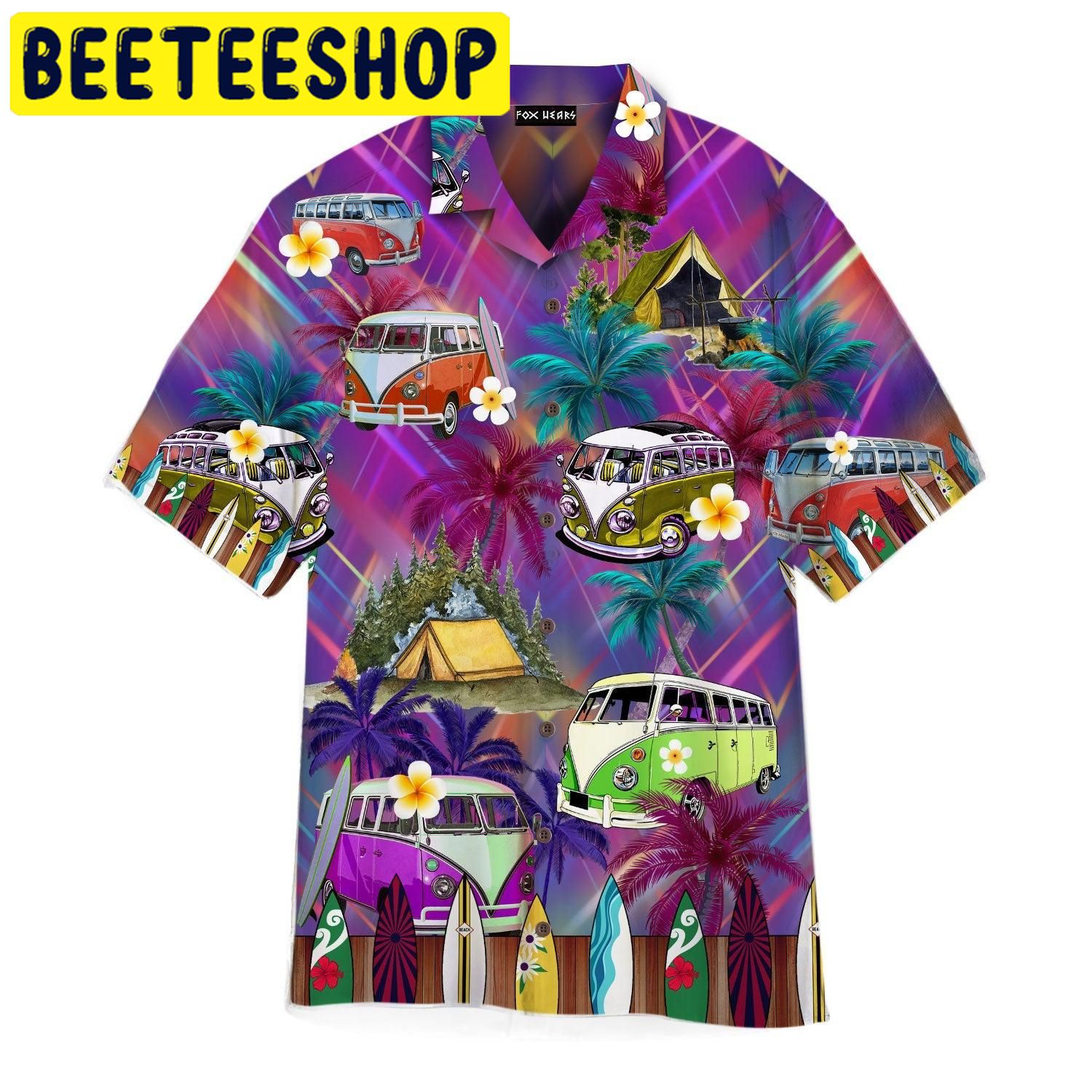 Hippie Van Bus Hawaiian Shirt-1