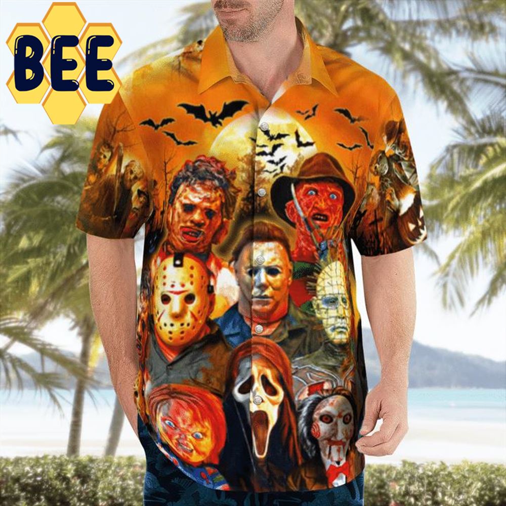 Horror Characters Movie Trick Or Treat Halloween Hawaiian Shirt-1