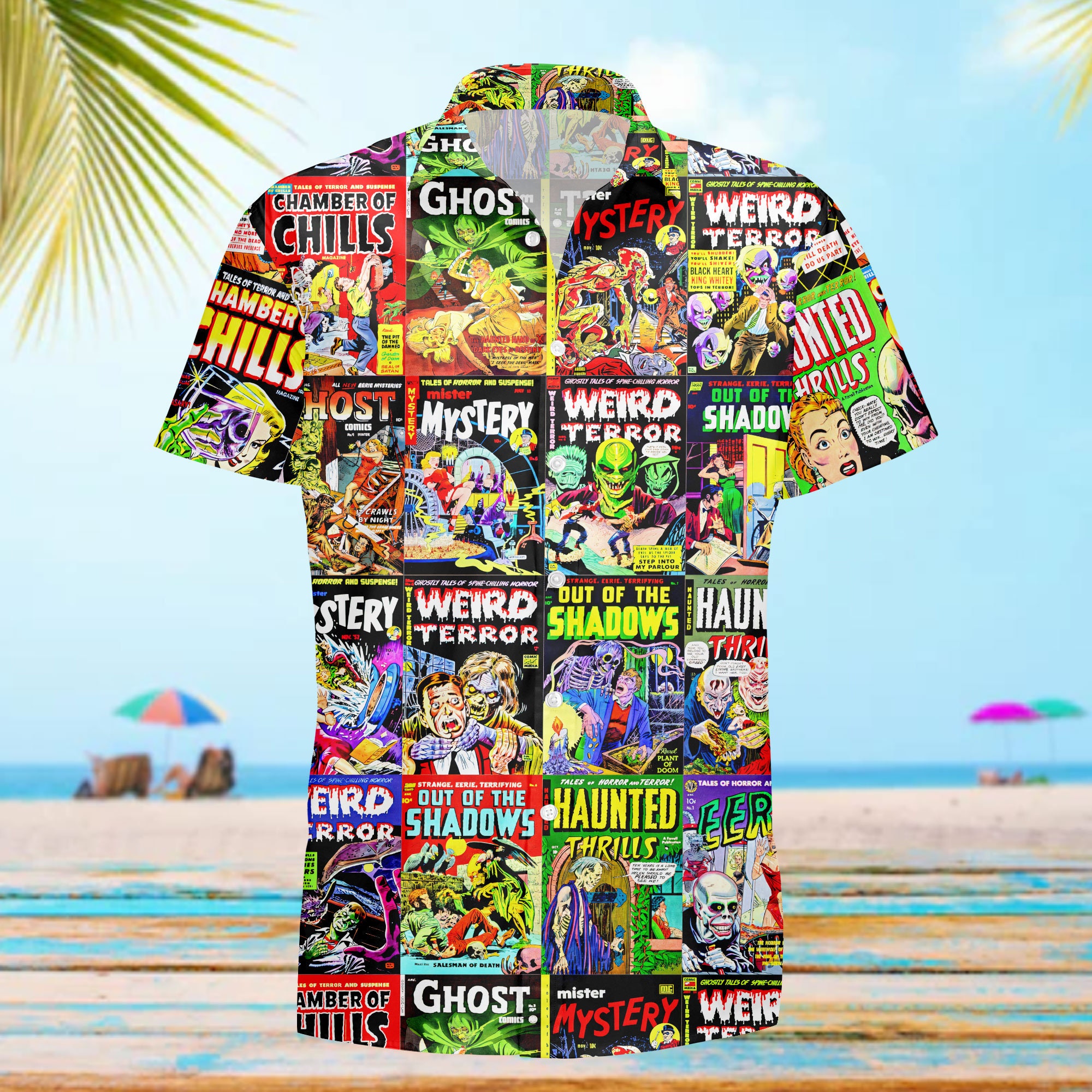 Horror Comic Book Hawaiian Shirt-1