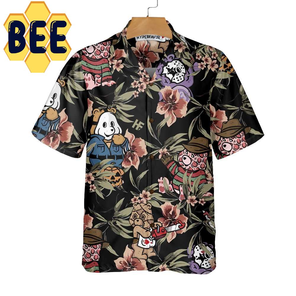Horror Movie Characters Scare Dogs Halloween Hawaiian Shirt-1