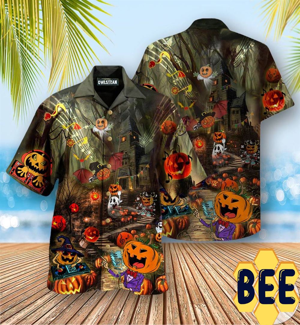 Horror Pumpkin Party Halloween Hawaiian Shirt-1