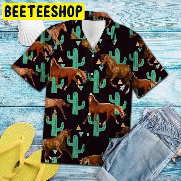 Horse Cactus Pattern Hawaiian Shirt
