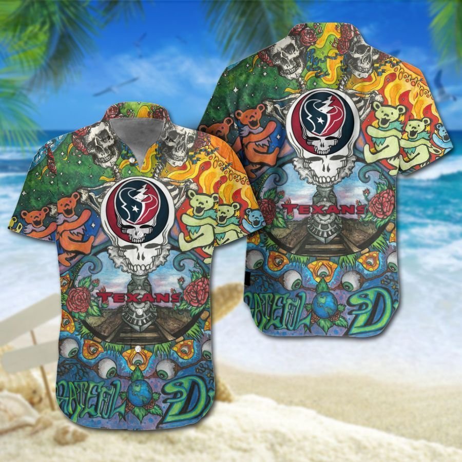 Houston Texans Grateful Dead Nfl Hawaiian Shirt For Fans-1