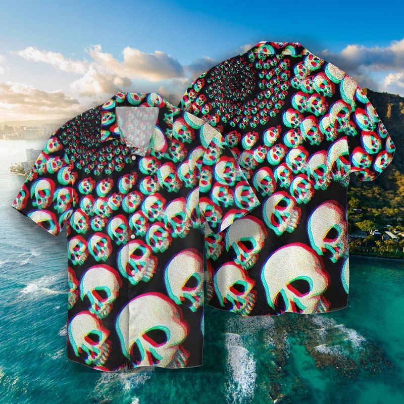 Hypnosis Skull Gift For Skull Lovers 3d Full Print Hawaiian Shirt